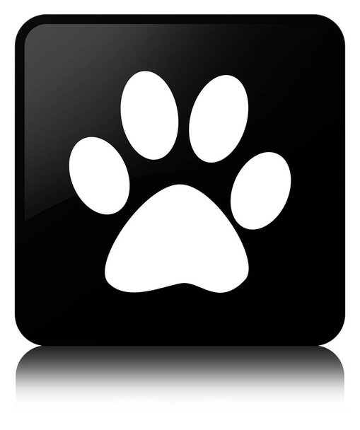 Animal Footprint Symbol schwarzer quadratischer Knopf - Foto, Bild