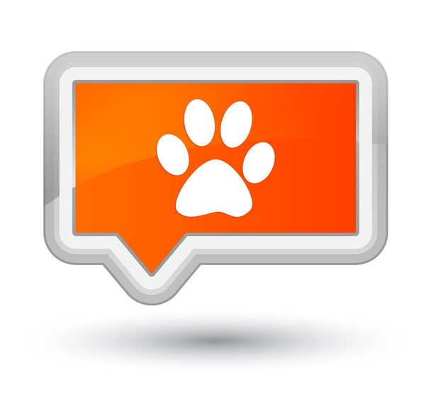 Κουμπί προνομιακή πορτοκαλί πανό εικονίδιο ζώων αποτύπωμα - Φωτογραφία, εικόνα