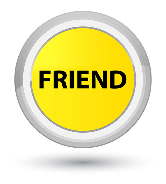 Friend prime yellow round button - Photo, Image