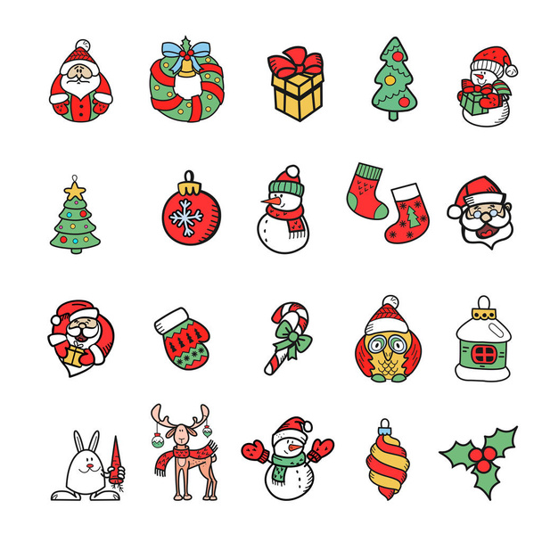 Set of Christmas characters. - Vector, Image