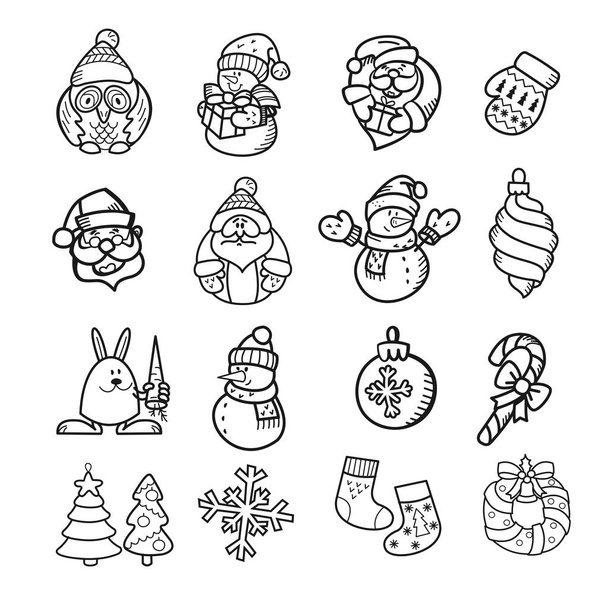 Set of Christmas characters. - Vector, Image