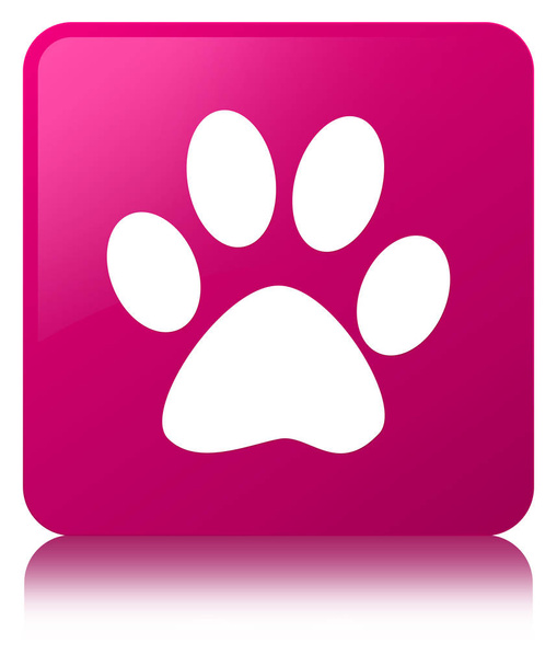 Animal icono huella rosa botón cuadrado
 - Foto, imagen