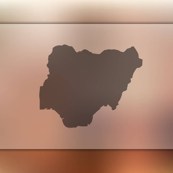 Nigeria map. Vector silhouette of Nigeria. Blurred background - Vektör, Görsel