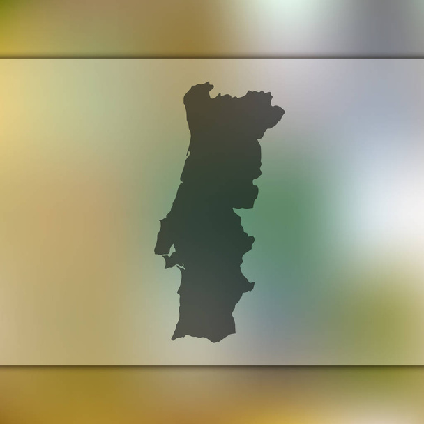 Portugal map. Vector silhouette of Portugal. Blurred background - Vector, imagen