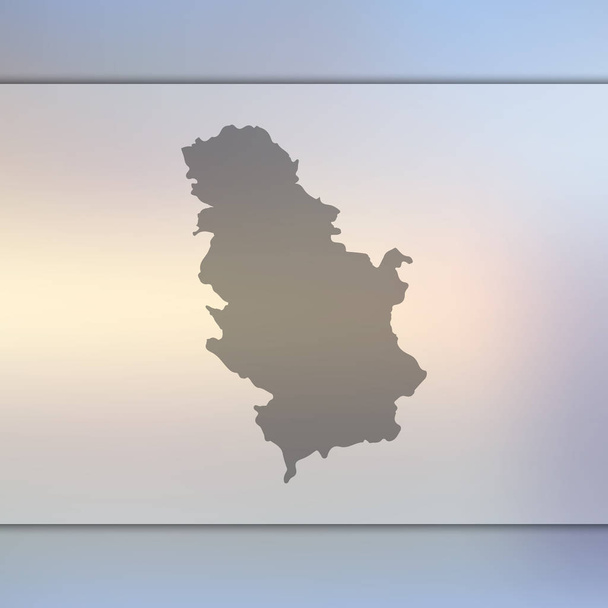 Serbia map. Vector silhouette of Serbia. Blurred background - Vektör, Görsel