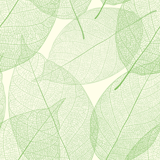 Seamless green leaves pattern - Vector, Image