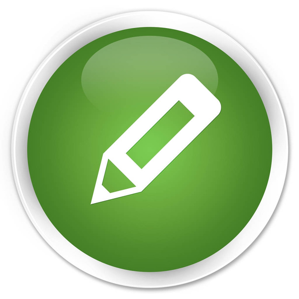 Pencil icon premium soft green round button - Фото, изображение