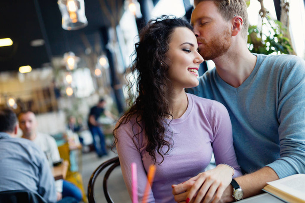 couple on date in coffee shop - Foto, Imagem