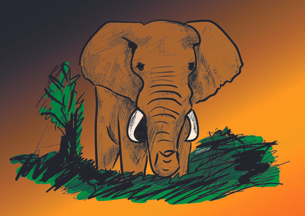 un elefante muy grande
 - Vector, Imagen