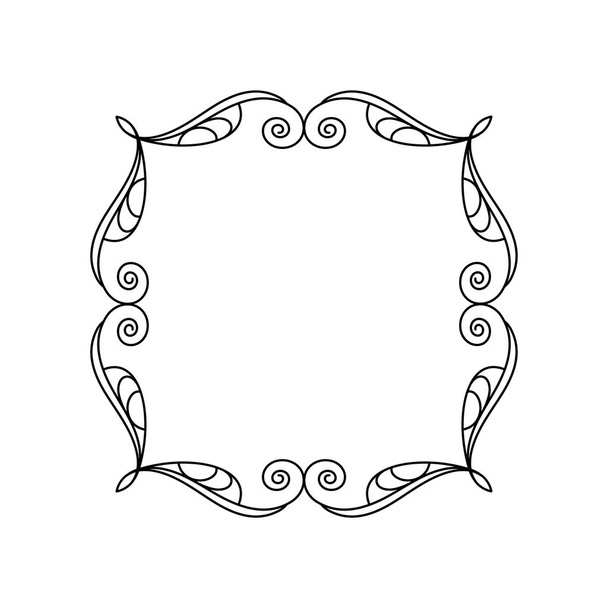 Elegant frame.Vector illustration. Black on white. - Vector, Image