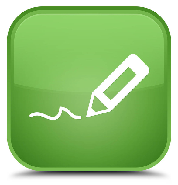 Iratkozzon fel ikon speciális puha zöld négyzet gomb - Fotó, kép