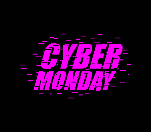 Cyber maandag Glitch effect   - Vector, afbeelding