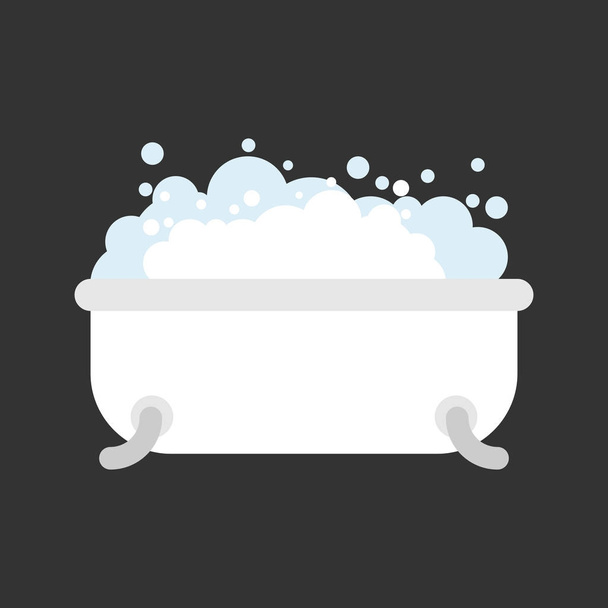 Bath with foam isolated. Bathroom. Vector illustration - Vector, Image