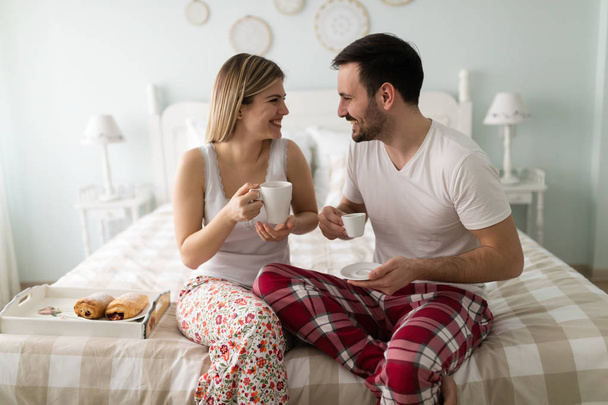 young couple spending morning together - Photo, image