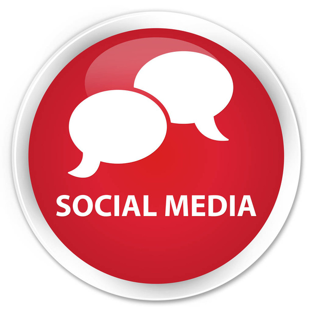 Social media (chat bubble icon) premium red round button - Photo, Image