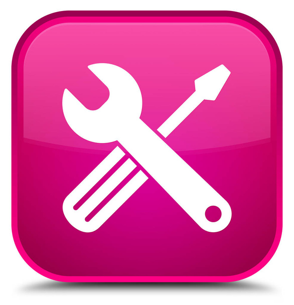 Tools icon special pink square button - Photo, Image