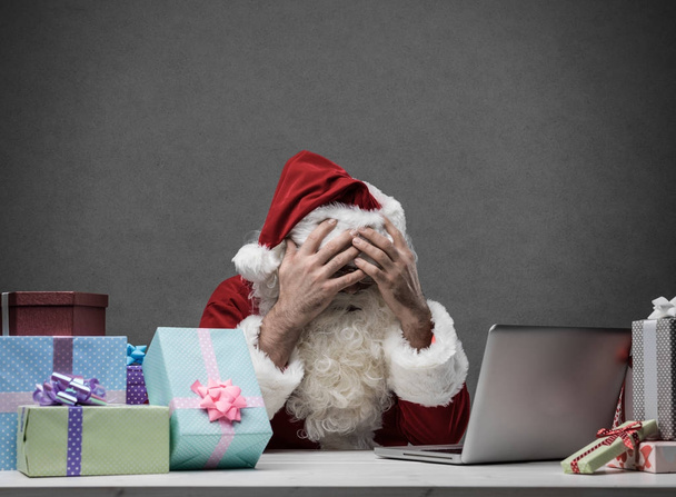 Stressed frustrated Santa Claus  - Photo, image