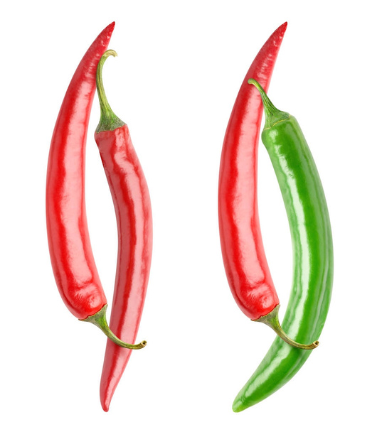 Yin i Yang chili peppers - Zdjęcie, obraz