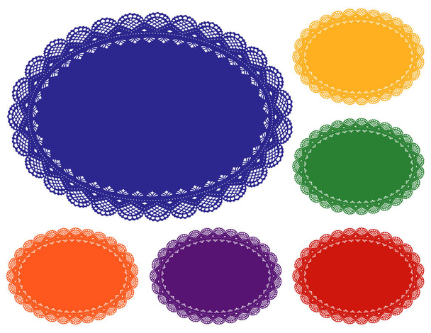 Килимки придверні серветка мережива, Jewel кольори - Вектор, зображення