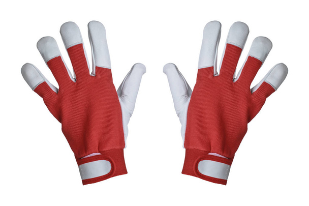γάντια εργασίας που απομονώνονται σε λευκό φόντο - Φωτογραφία, εικόνα