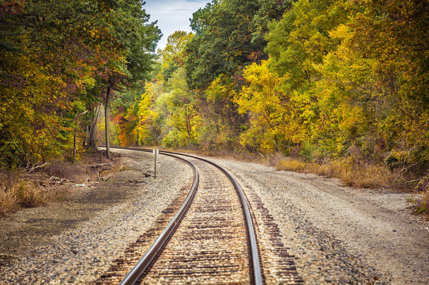 Railway track with curve - Foto, Bild