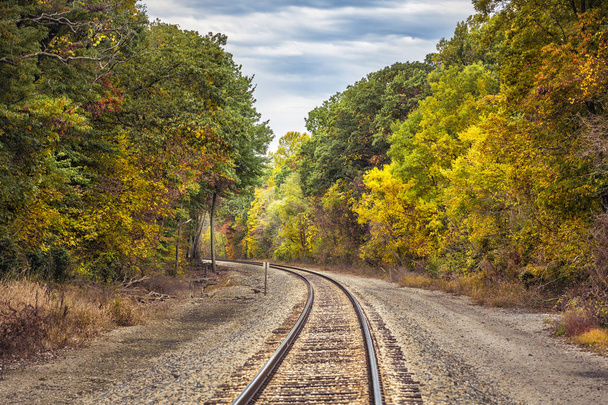 Railway track with curve - Foto, Bild