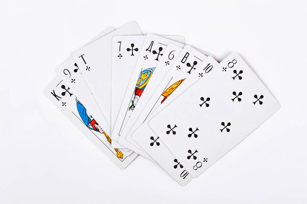cartes à jouer sur fond blanc. - Photo, image