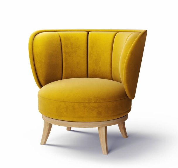 single yellow armchair  - Fotoğraf, Görsel