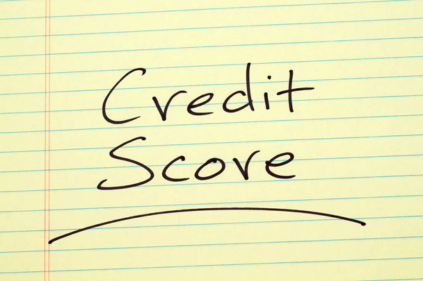 Credit Score On A Yellow Legal Pad - Photo, Image