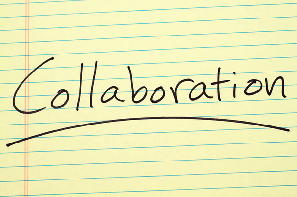 Collaboration On A Yellow Legal Pad - Foto, Imagen