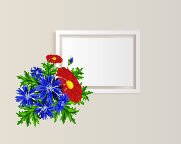 vector frame with flowers - Vetor, Imagem