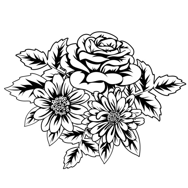 frame with flowers  - Вектор,изображение