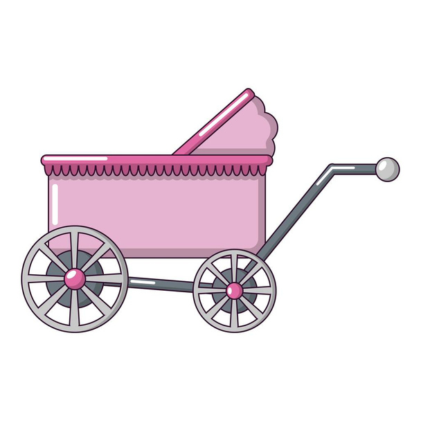 Baby carriage ancient icon, cartoon style - Vector, Image