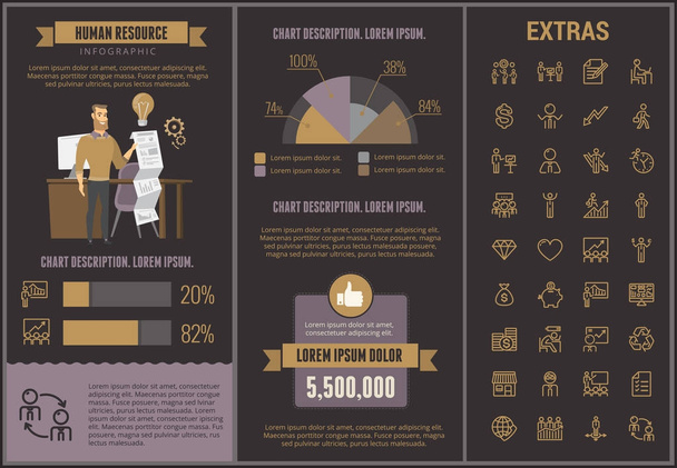 Human resource infographic template and elements. - ベクター画像