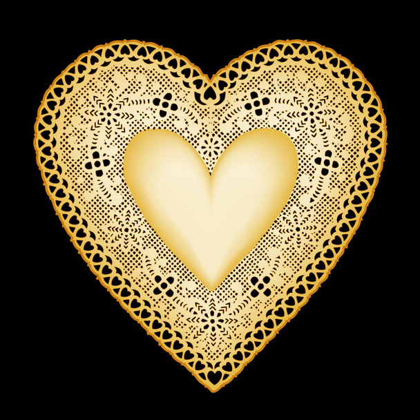Heart of Gold, Lace Doily - Vector, Image