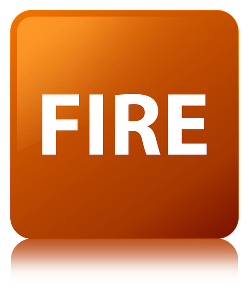 Fire brown square button - Foto, imagen