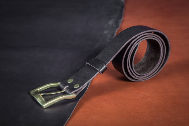 A close-up black belt  - Photo, Image