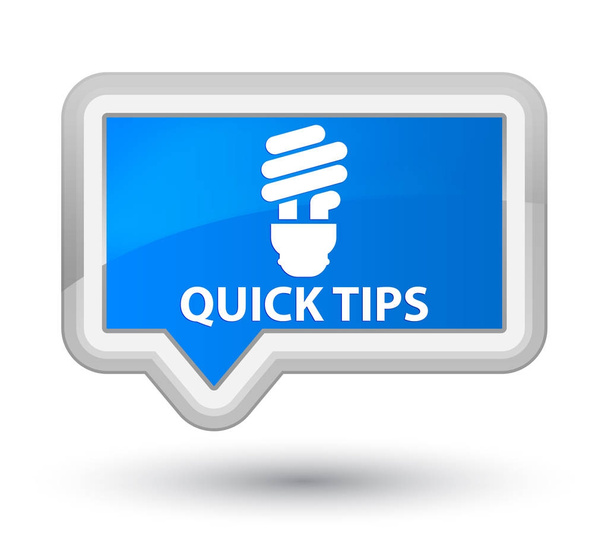 Γρήγορες συμβουλές (εικονίδιο λάμπας) prime κυανό μπλε banner κουμπί - Φωτογραφία, εικόνα