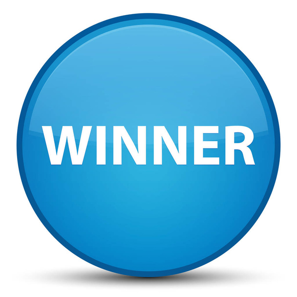 Vítěz speciální azurová modrá kulaté tlačítko - Fotografie, Obrázek