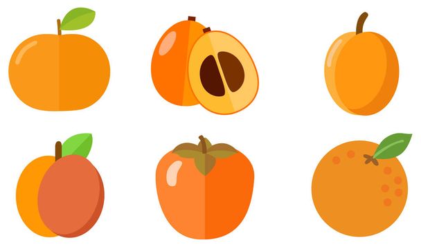 オレンジフルーツアイコン - ベクター画像