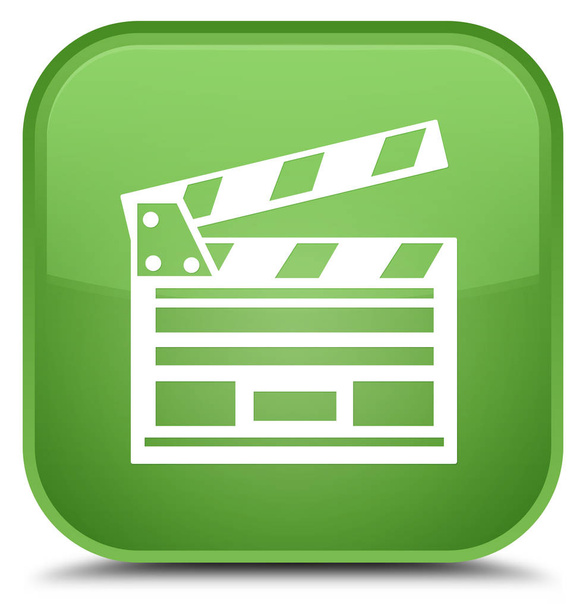 Clip de cine icono especial botón cuadrado verde suave
 - Foto, imagen