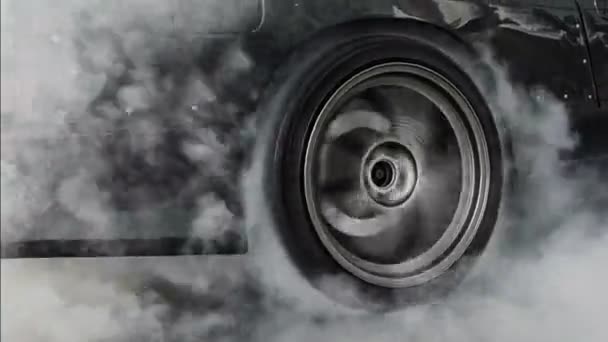 Gyorsulási verseny autó ég gumiabroncsok a verseny - Felvétel, videó