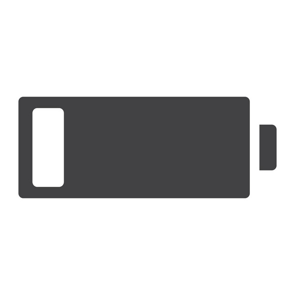 Batteriearmes Glyphen-Symbol, Web und Mobiltelefon, Energiezeichen-Vektorgrafik, ein durchgehendes Muster auf weißem Hintergrund, Folge 10. - Vektor, Bild