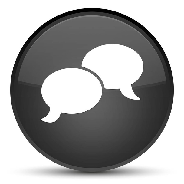 Συνομιλία φούσκα ειδικό μαύρο στρογγυλό κουμπί εικονίδιο - Φωτογραφία, εικόνα