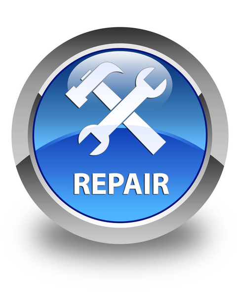 Repair (tools icon) glossy blue round button - Photo, Image