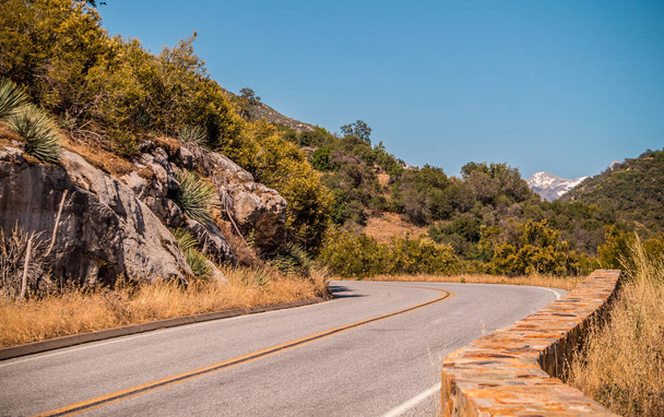 セコイア国立公園の風光明媚な道路は。カリフォルニア州の自然 - 写真・画像