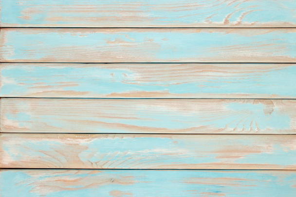 Puinen pöytä sinivihreä maali, nuhjuinen puupinta. Vanha rakenne varten
 - Valokuva, kuva
