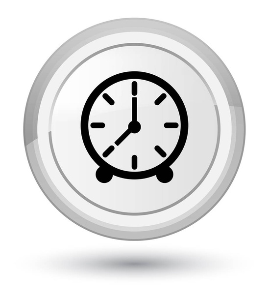 Clock icon prime white round button - Фото, изображение