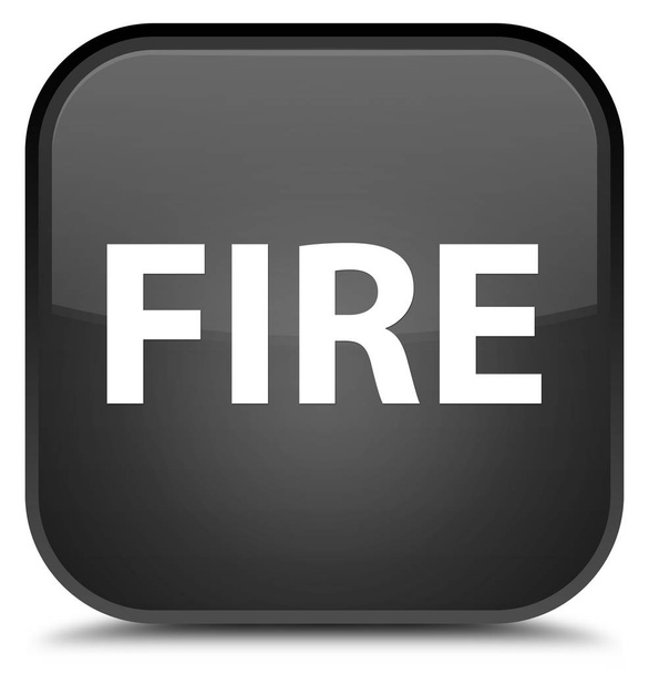 Fire special black square button - Φωτογραφία, εικόνα