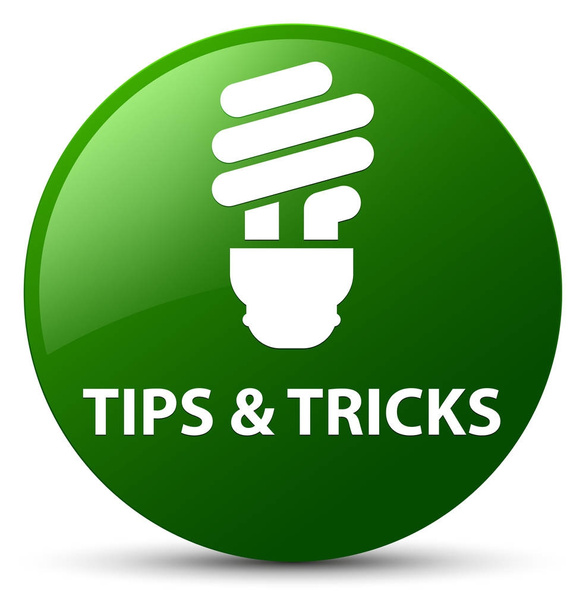 Συμβουλές και κόλπα (εικονίδιο λάμπας) πράσινο στρογγυλό κουμπί - Φωτογραφία, εικόνα